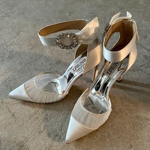 White Satin Bridal Heels